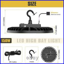 6 Pack 150W Round UFO High Bay Warehouse Shop Light LED Industrial Factory Lamp