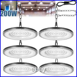 6 Pack 200W Led UFO High Bay Light 200 Watts Commercial Factory Warehouse Light
