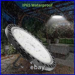 6 Pack 200W UFO High Bay Led Shop Lights Workshop Lighting Hook & Hanging Chain