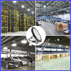 6 Pack 200W UFO High Bay Led Shop Lights Workshop Lighting Hook & Hanging Chain