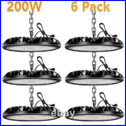 6 Pack 200W UFO LED High Bay Light Industrial Factory Warehouse Shop Commercia