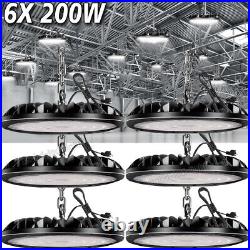 6 Pack 200W UFO LED High Bay Light Shop Industrial Commercial Factory Warehouse