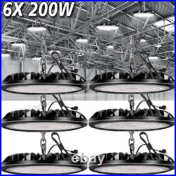 6 Pack 200W UFO LED High Bay Light Shop Industrial Commercial Factory Warehouse