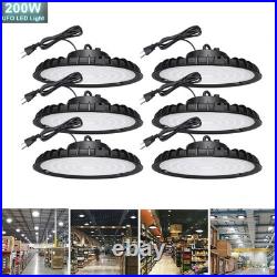 6 Pack 200W UFO LED High Bay Light Shop Industrial Commercial Factory Warehouse