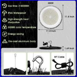 6 Pack 200W UFO LED High Bay Light Shop Industrial Commercial Factory Warehouse