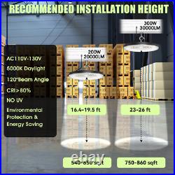 6 Pack 200W UFO LED High Bay Light Shop Industrial Commercial Factory Warehouse