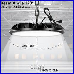 6 Pack 200W UFO LED High Bay Light Shop Industrial Commercial Factory Warehouse