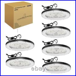 6 Pack 200W UFO LED High Bay Light Shop Industrial Commercial Factory Warehouse