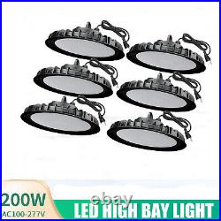 6 Pack 200W UFO Led High Bay Light 200 Watts Factory Commercial Warehouse Light