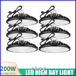 6 Pack 200W UFO Led High Bay Light Commercial Industrial Warehouse Shop Lights