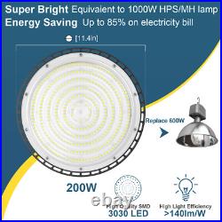 6 Pack 200W UFO Led High Bay Light Commercial Industrial Warehouse Shop Lights