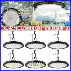 6 Pack 200W UFO Led High Bay Light Factory Warehouse Commercial Led Shop Lights