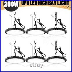 6 Pack 200W UFO Led High Bay Light Gym Warehouse Commercial Light Fixtures 6000K 6 Pack 200W UFO Led High Bay Light Gym Warehouse Commercial Light Fixtures 6000K