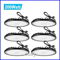 6 Pack 200W UFO Led High Bay Light Industrial Commercial Garage Lighting Fixture