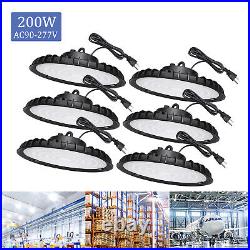 6 Pack 200W UFO Led High Bay Light Industrial Commercial Warehouse Factory Light