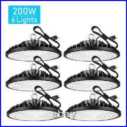 6 Pack 200W UFO Led High Bay Light Industrial Commercial Warehouse Gym Light