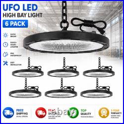 6 Pack 300W UFO LED High Bay Light 6000K Daylight Industrial Warehouse Shop