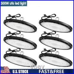 6 Pack 300W UFO LED High Bay Light Industrial Factory Warehouse Commercial Light