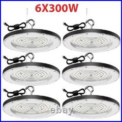 6 Pack 300W UFO LED High Bay Light Industrial Factory Warehouse Shop Commercial