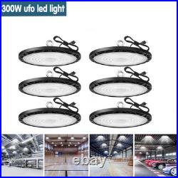 6 Pack 300W UFO LED High Bay Light Industrial Factory Warehouse Shop Commercial