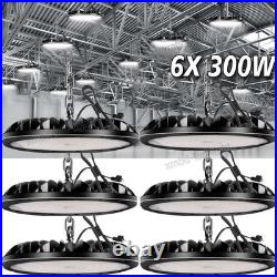 6 Pack 300W UFO LED High Bay Light Shop Industrial Commercial Factory Warehouse