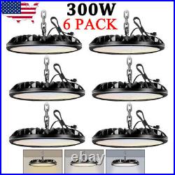 6 Pack 300W UFO LED High Bay Light Shop Industrial Commercial Factory Warehouse