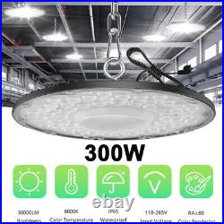 6 Pack 300W UFO LED High Bay Light Shop Lights Industrial Factory Warehouse Lamp