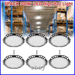 6 Pack 300W UFO Led High Bay Light Commercial Industrial Warehouse Shop Lights