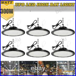 6 Pack 300W UFO Led High Bay Light Factory Warehouse Commercial Led Shop Lights