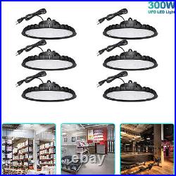 6 Pack 300W UFO Led High Bay Light Gym Warehouse Industrial Garage Light Fixture