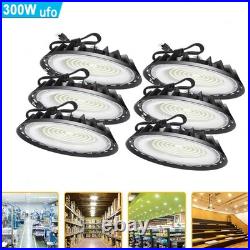 6 Pack 300W UFO Led High Bay Light Industrial Commercial Factory Warehouse 5000K