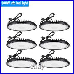6 Pack 300W UFO Led High Bay Light Warehouse Commercial Industrial Shop Lights