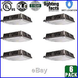 6 Pack 45w LED Ceiling Canopy Light Carport High Bay Fixture 4200lm 5000K White