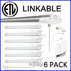 6 Pack 48 Shop Light Utility Led 48w (288w) 6000k Daylight White