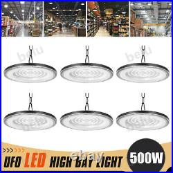 6 Pack 500W UFO Led High Bay Light Commercial Warehouse Factory Lighting Fixture