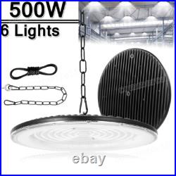 6 Pack 500W UFO Led High Bay Light Factory Warehouse Commercial Barn Shop Lights