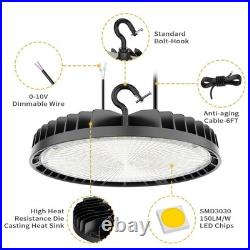 6 Pack Commercial 240W 36000LM LED High Bay Light UFO Warehouse Barn Light 5000K