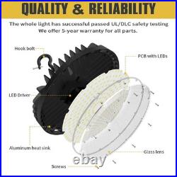 6 Pack Commercial 240W 36000LM LED High Bay Light UFO Warehouse Barn Light 5000K