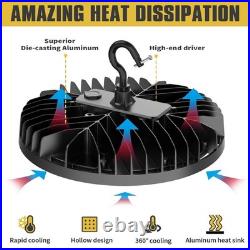 6 Pack Commercial 240W 36000LM LED High Bay Light UFO Warehouse Barn Light 5000K