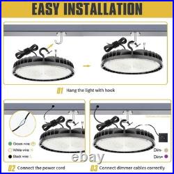 6 Pack Commercial 240W 36000LM LED High Bay Light UFO Warehouse Barn Light 5000K