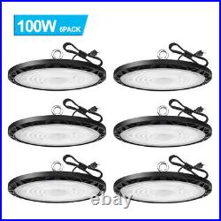 6 Pcs 100W UFO LED High Bay Light Industrial Commercial Warehouse Factory Light