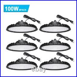 6 Pcs 100W UFO Led High Bay Lights Industrial Commercial Garage Gym Shop Light