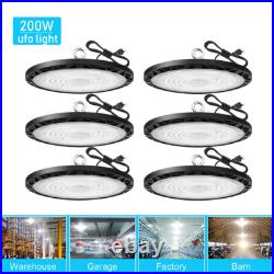 6 Pcs 200W UFO Led High Bay Light Industrial Commercial Factory Warehouse Light
