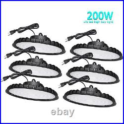 6 Pcs 200W UFO Led High Bay Light Industrial Commercial Gym Shop Light Fixture