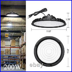 6 Pcs 200W UFO Led High Bay Light Industrial Commercial Gym Shop Light Fixture