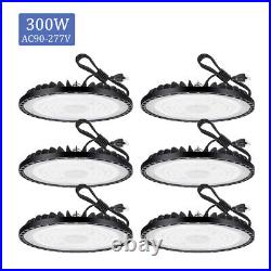 6 Pcs UFO Led High Bay Light 300W Commercial Warehouse Garage Workshop Gym Light