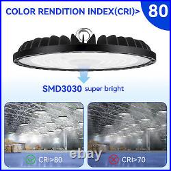 6 Pcs UFO Led High Bay Light 300W Commercial Warehouse Garage Workshop Gym Light