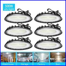 6 Pcs UFO Led High Bay Light 500W Commercial Industrial Warehouse Factory Light