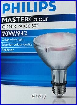 6 Stück Philips Master Colour CDM-R 70With942 E27 30D PAR30L 30° Leuchtmittel OVP