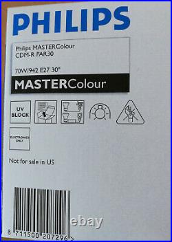 6 Stück Philips Master Colour CDM-R 70With942 E27 30D PAR30L 30° Leuchtmittel OVP